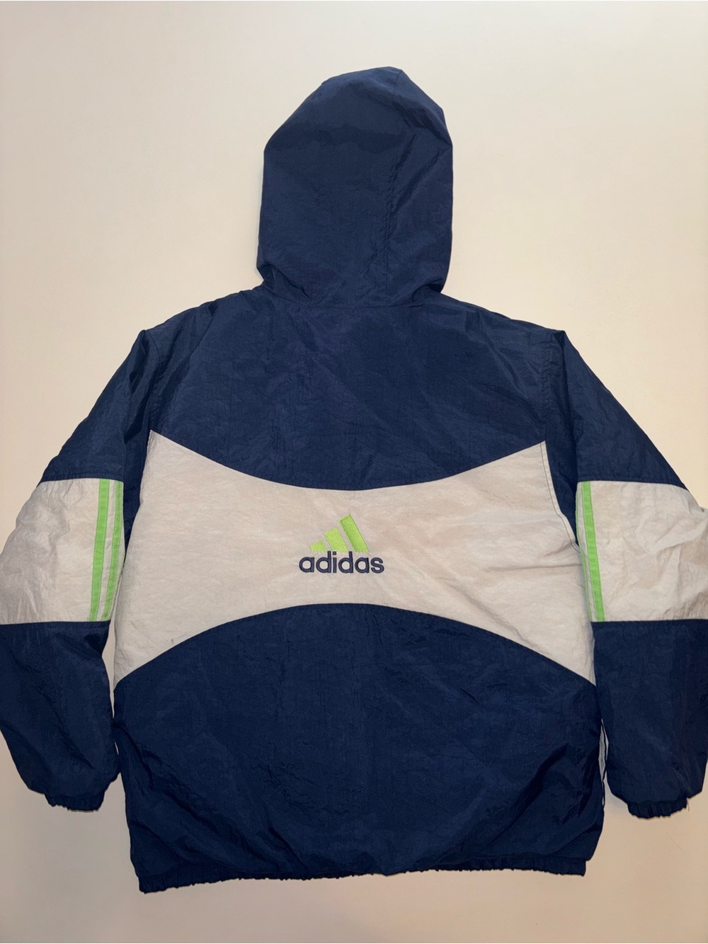 Vintage 80s adidas 3 tone wind breaker jacket Y2K style (crumpled zipper)